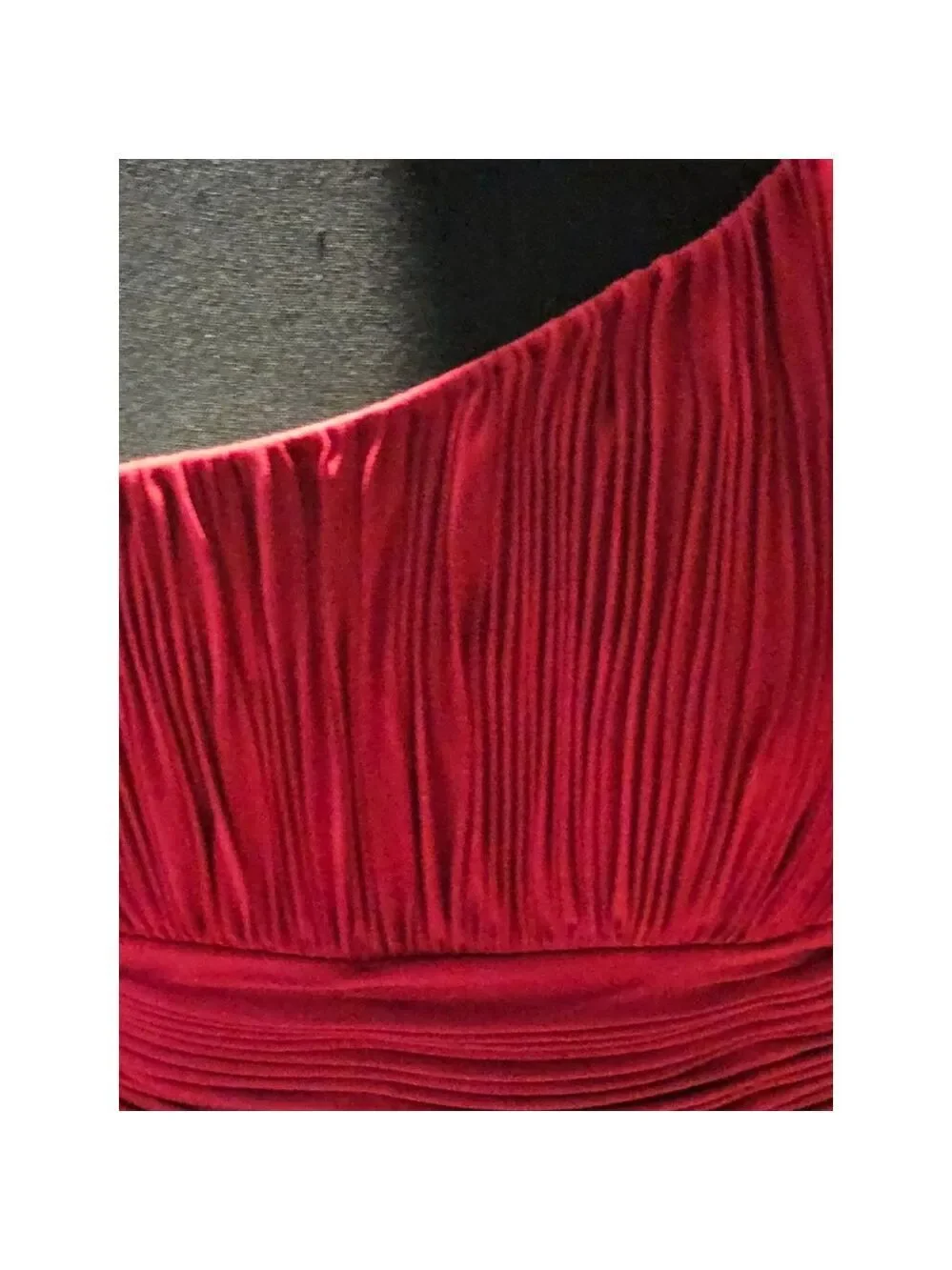 Jovani Red One Shoulder Dress with Silver Chain Rhinestone Strap Size 8 - Picture 17 of 17